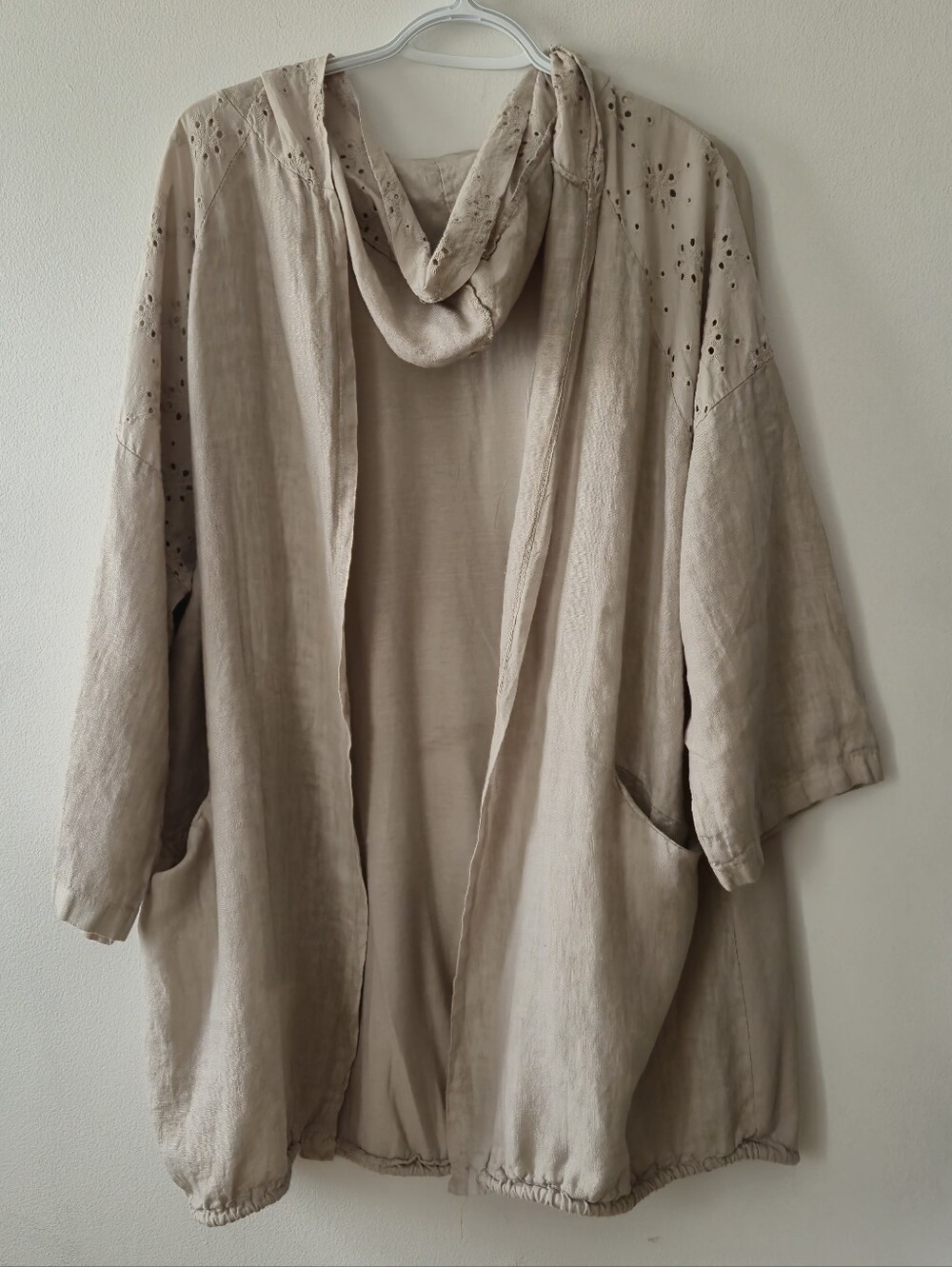 ​Viola Borghi Italian Linen Lagenlook Hooded Cardigan 3X